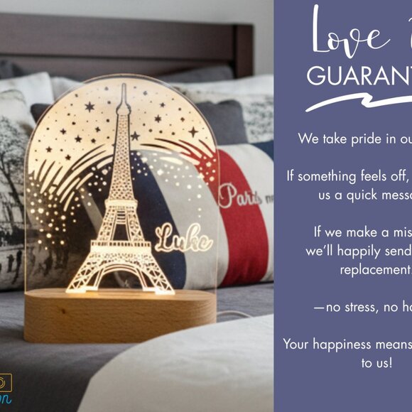 Personalized Eiffel Tower Night Light – Custom Gift for Kids & Adults - Picture 6 of 8